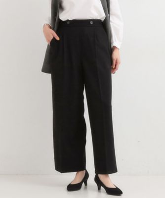 SHOO LA RUE (Women)/シューラルー【着丈選べる】大人のきれいめスタイルに ウールフィール ワイドパンツ(2002534993) クロ019 パンツ・ズボン【三越伊勢丹/公式】