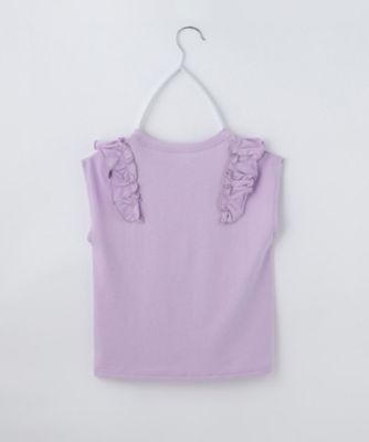 【１１０ー１６０】コットン肩フリルＴシャツ（２００２５３５０１１）