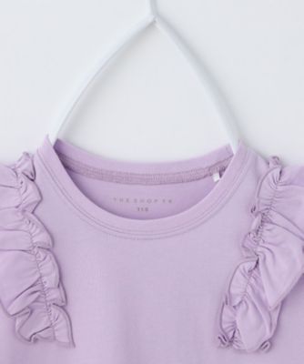 【１１０ー１６０】コットン肩フリルＴシャツ（２００２５３５０１１）