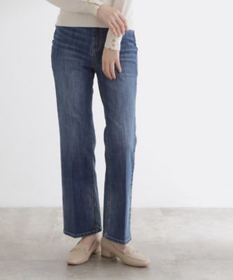 GROVE (Women)/グローブ【美シルエット/選べる着丈】大人のためのソフトフレアデニム(2002535015) ミッドブルー093 パンツ・ズボン【三越伊勢丹/公式】