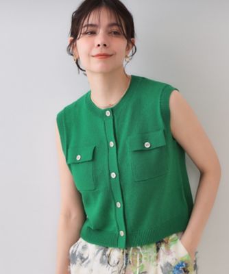 【SALE】OPAQUE.CLIP (Women)/オペークドットクリップ ダブルポケットニット(2002535025) グリーン022 トップス【三越伊勢丹/公式】