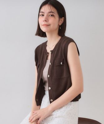 【SALE】OPAQUE.CLIP (Women)/オペークドットクリップ ダブルポケットニット(2002535025) チャ044 トップス【三越伊勢丹/公式】