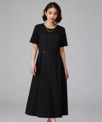 【美品】UNTITLED 46 2024ss 異素材ドッキングワンピース BLK 異素材ドッキングワンピース ワンピース 夏[品番：GW000004543