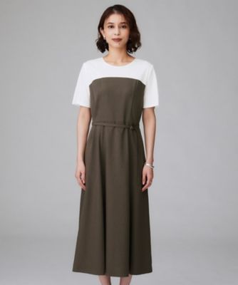 美品✨️ リファンネ 東京ソワール 異素材ドッキングワンピース レース 美品✨️ リファンネ 東京ソワール 異素材ドッキングワンピース