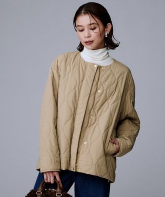 軽量／洗える／ファスナー付き】中綿 キルトコート