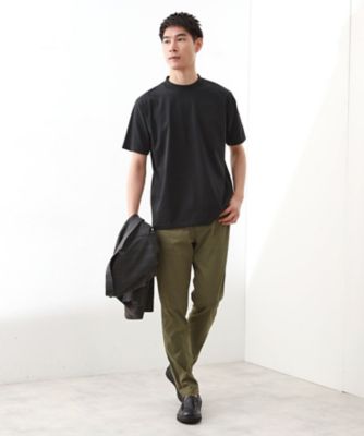 モックネックプレーティング半袖Tシャツ 【接触冷感／洗濯機OK