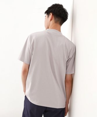 モックネックプレーティング半袖Tシャツ 【接触冷感／洗濯機OK