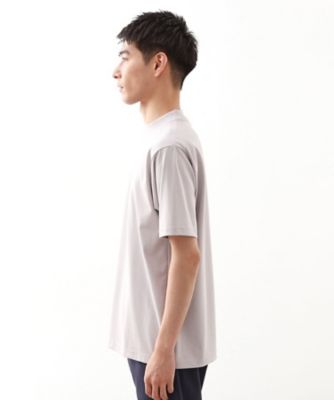 モックネックプレーティング半袖Tシャツ 【接触冷感／洗濯機OK