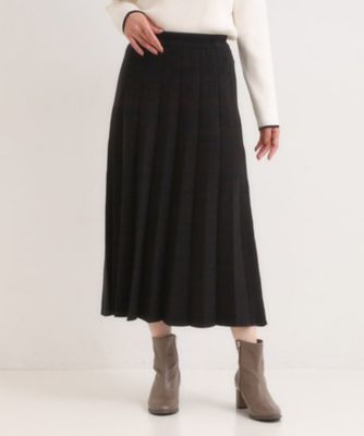 美品❤️archivio V字ストライプスカート 黒ニット　36 セットアップ可】もちもちニットスカート（2002535664