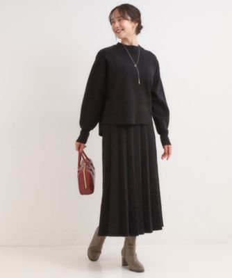 MUVEIL ニットスカート 高レビュー／セットアップ可／S－LL】女性らしさ際立つ 洗える