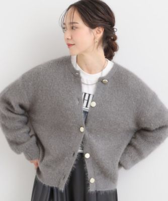 S－LL】ふわふわシャギークルーカーディガン