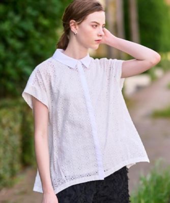 ドレステリア（DRESSTERIOR）/【洗えるコットン100％】イレギュラーヘムレースシャツ 洗える／コットン100％】イレギュラーヘムレースシャツ