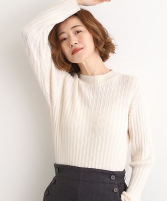 Drawer アイボリー ケーブルニット　ミンク Drawer アイボリー ケーブルニット ミンク