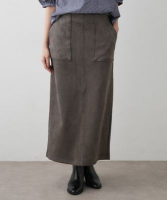 ＜Dessin (Women)＞【セットアップ可・洗える】マシュマロスウェードスカート（２００２５３５８５０）
