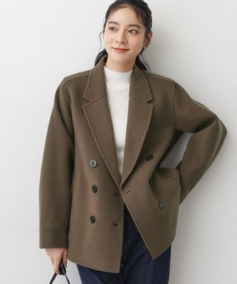 ＜Dessin (Women)＞【洗える】ウール混リバーメルトンコート（２００２５３５８５１）