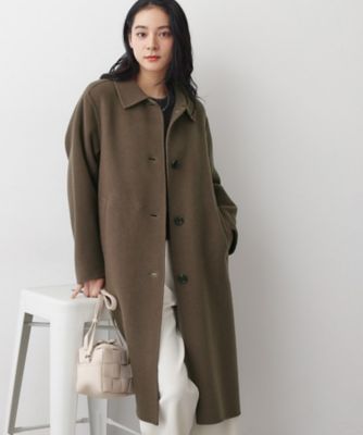 ＜Dessin (Women)＞【洗える】ウール混リバーメルトンロングコート（２００２５３５８５２）