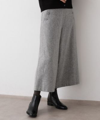 洗える／後ろゴム】ツイードマリンクロップド丈パンツ