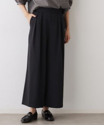 新品 ムウトアール ダブルタックワイドパンツ 38 ブラック セットアップ可・洗える】ダブルタックワイドパンツ