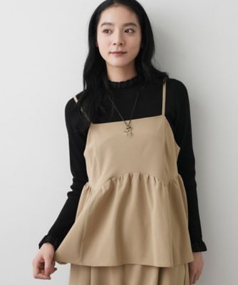 セットアップ可・洗える】ギャザーレイヤードキャミソール