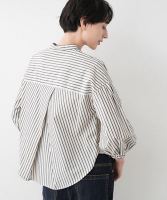 【美品】ストライプ　ギャザーフリル袖　ブラウス 楽天市場】【店内全品20％OFFクーポン】5/16 1:59まで□袖フリル