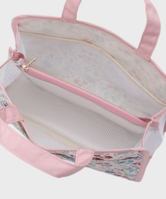 ローラアシュレイタイバック2本　THEODORAセオドラ　ブラッシュピンク　新品 STORY掲載！／撥水加工】ロサ サンクタ柄 スパバッグ