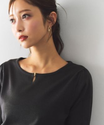 8色展開／XS－3Lサイズ》パール調パーツ付きクルーネック