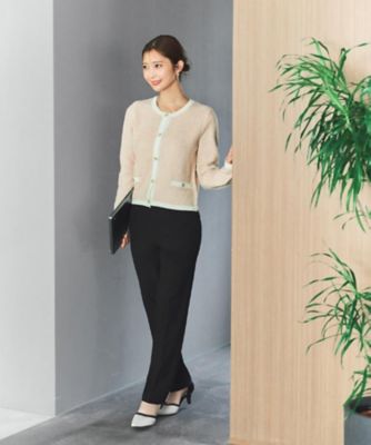 ミックスヤーンクルーカーディガン【洗濯機OK