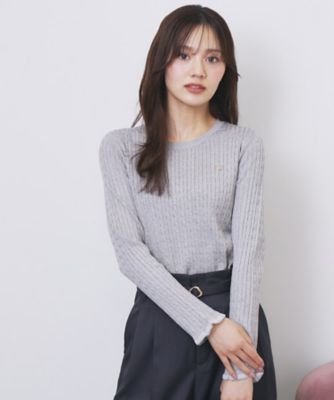 ゴールドプレート付きケーブルニット【洗濯機OK