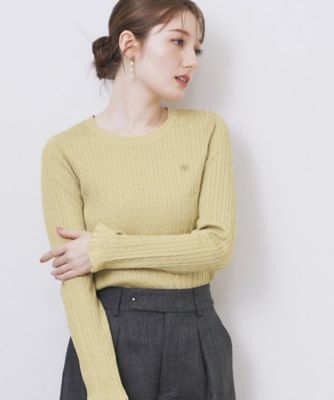 ゴールドプレート付きケーブルニット【洗濯機OK