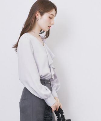 【新品未使用タグ付】 23区　 洗える ストレッチ フリルネックブラウス 洗える】フリルネック ブラウス / UNFILO | ファッション通販