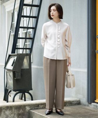 美品 アメノチハレ ボウタイブラウス フロントフリル Keep clean 白 美品 アメノチハレ ボウタイブラウス フロントフリル Keep clean