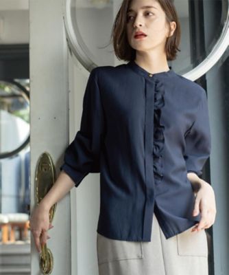 OPAQUE.CLIP (Women)/オペークドットクリップ フロントフリルブラウス(2002536206) アオ094 トップス【三越伊勢丹/公式】