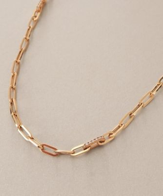 K10ダイヤモンド 中空プリムダイヤステーション ネックレス