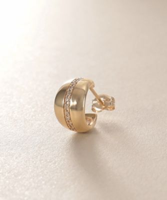 GICLAT 月の道 ピアス（片耳用）ギクラ GICLAT / 月 Dia 片耳ピアスK18YG G39P9Y （受注生産） – Fuligo