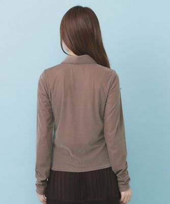 トップス Ym セール】 シャイニーコーティング ギャザータンクトップブラウス