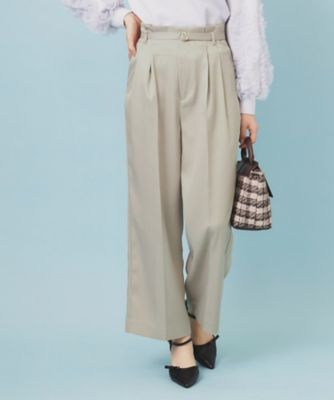 index (Women)/インデックス ベルト付き2タックワイドパンツ【洗濯機OK/ストレッチ/防シワ/イージーアイロン】(2002536269) ベージュ051 パンツ・ズボン【三越伊勢丹/公式】