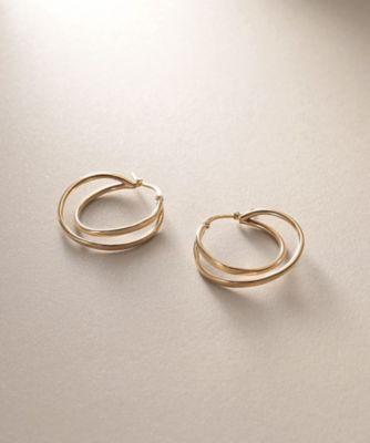 K10中空クロスダブル フープピアス（2002536271