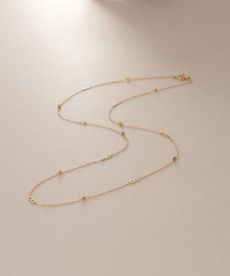 ＜COCOSHNIK (Women)＞Ｋ１８フラットキヘイ×カットビーズ　ネックレス（２００２５３６２７８）