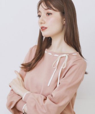 はしごリボンバイカラーニット【洗濯機OK