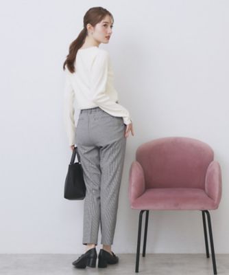 ゴールドボタンVネックニット【洗濯機OK】《6col