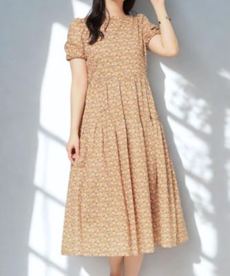 新品 ANDREA&CO 花柄ボリュームパフスリーブワンピース 花柄】パフスリーブワンピース（2002536332） | SUNAUNA