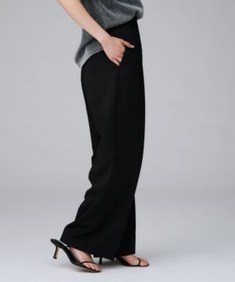 洗える／はっ水／後ろウエストゴム】ストレッチ2タックワイドパンツ