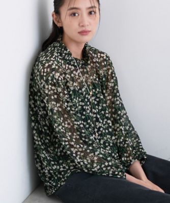 セットアップ可能】フラワーシフォンブラウス