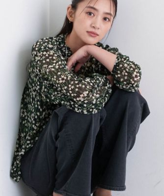 あ*⁠様 日本製シフォンブラウス3点セット9号サイズ ◇【セットアップ可能/柄ブラウス】フラワーシフォンブラウス