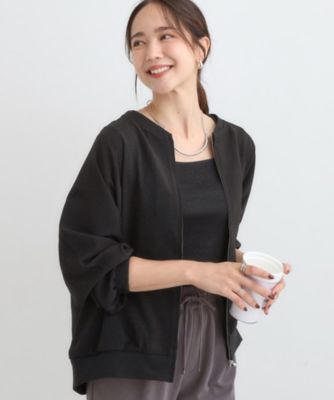 ＜SHOO LA RUE (Women)＞【Ｓ－ＬＬ】さらりと気軽に羽織れる　麻調リブブルゾン（２００２５３６５３３）