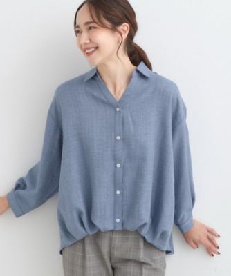 ＜SHOO LA RUE (Women)＞さらっとしたタッチが魅力　デニムライクまえ開きブラウス（２００２５３６５４５）