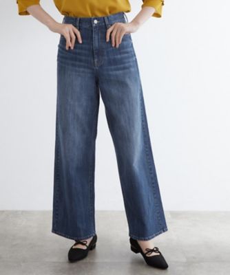 GROVE (Women)/グローブ【美シルエット/選べる着丈】大人のためのバギーデニム(2002536675) ミッドブルー093 パンツ・ズボン【三越伊勢丹/公式】