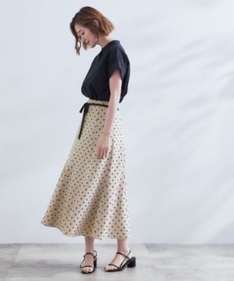 【値下げ　美品】marimekko マーメイド　スカート ドットで華やぐ 軽やかマーメイドスカート