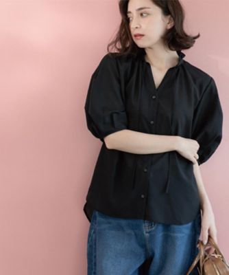 【SALE】OPAQUE.CLIP (Women)/オペークドットクリップ シアーフリルネックブラウス(2002536708) クロ019 トップス【三越伊勢丹/公式】