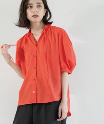 【SALE】OPAQUE.CLIP (Women)/オペークドットクリップ シアーフリルネックブラウス(2002536708) アカ861 トップス【三越伊勢丹/公式】